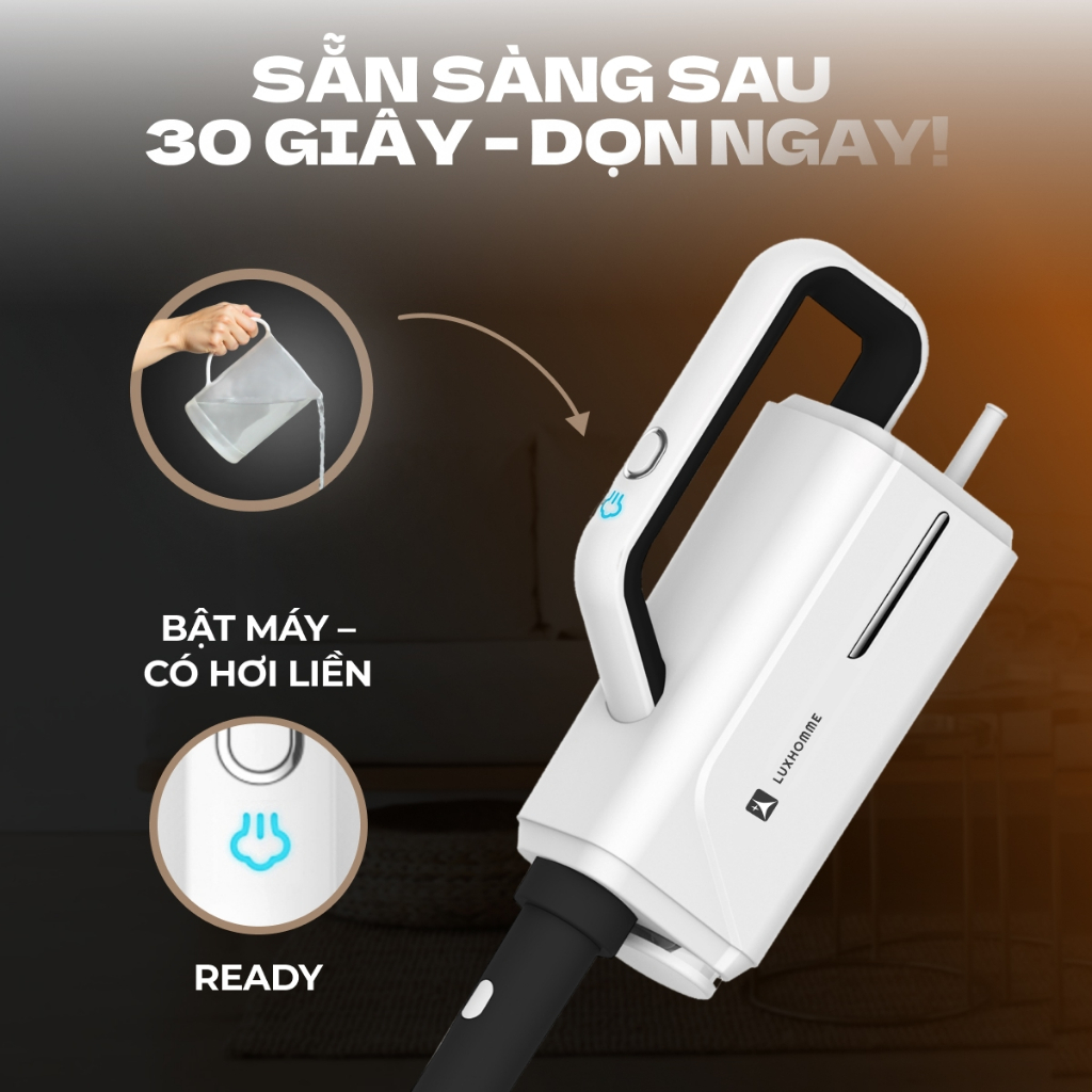 Máy Lau Nhà Hơi Nước Nóng LUXHOMME SC-100 Max | Làm Sạch Mọi Bề Mặt | 1500W - 360ml | BH 24TH
