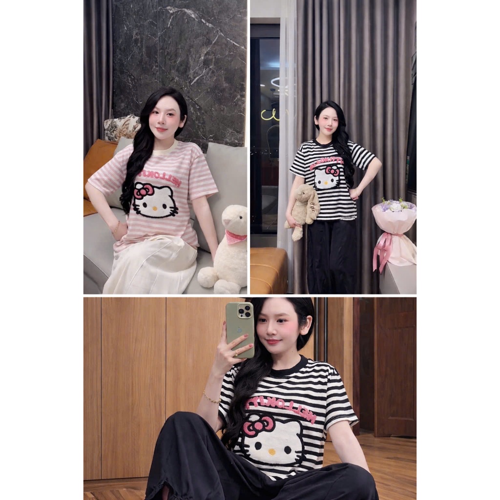 Đồ bộ dài mặc nhà cho nữ, mặc ngủ mặc nhà quần dài - Áo thun cotton, quần kaki co giãn, thoáng mát, không nhăn