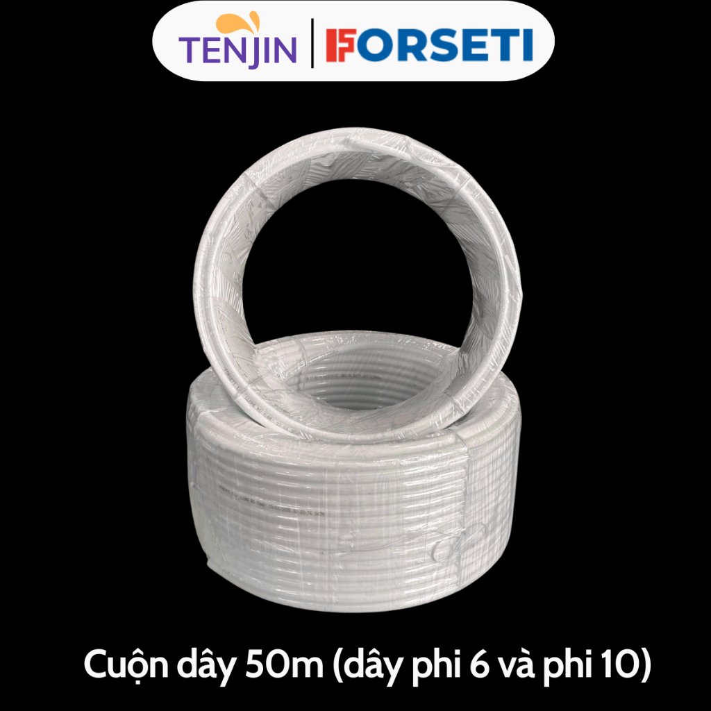 Cuộn Dây 50m Forseti, Dây Dẫn Nước Chất Liệu Nhựa Nguyên Sinh An Toàn Phi 6 và Phi 10