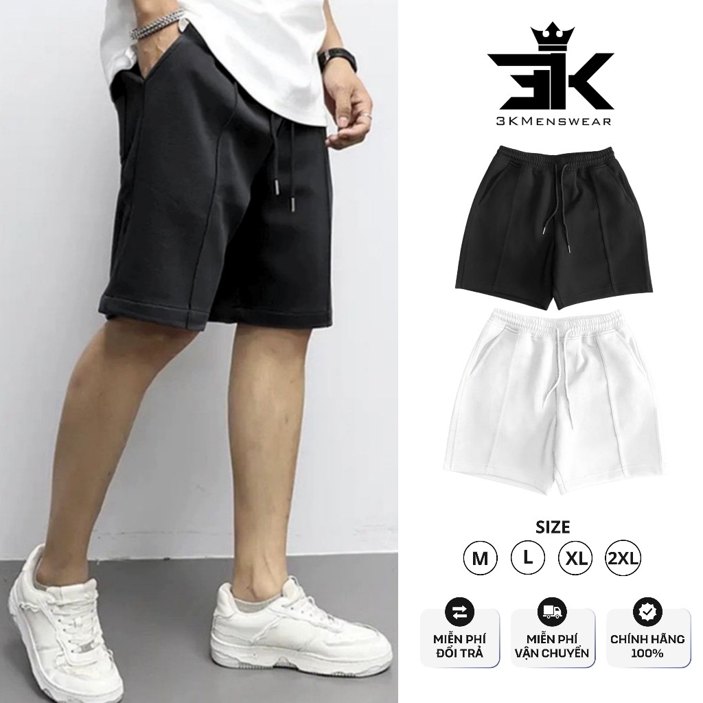 Quần Short nam, quần đùi nam thời trang 3KMEN cotton 2 da form 45-85kg thoải mái