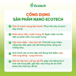 [Mua 10 Tặng 4] Phân Bón NPK NANO ECOTECH Chai 1 Lít - Kích Rễ Mạnh, Bung Đọt Nhanh, Xanh Cây Dày Lá