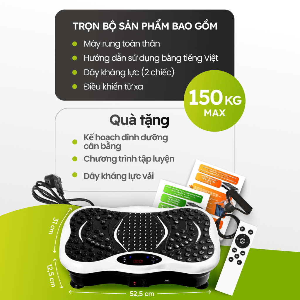 Máy Rung Toàn Thân LUXHOMME 2D | Giảm cân, Săn Cơ | 180 Cấp độ, Giữ Dáng Đẹp Ngay Tại Nhà | BH 24TH