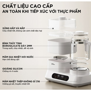 Máy Hâm Sữa Tiệt Trùng Bear 1.3L WW-5H12V78, 1300W, 12 Chế Độ, Đun Nước Pha Sữa Cho Bé, BH 18 Tháng