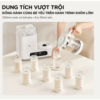 Máy Hâm Sữa Tiệt Trùng Bear 1.3L WW-5H12V78, 1300W, 12 Chế Độ, Đun Nước Pha Sữa Cho Bé, BH 18 Tháng
