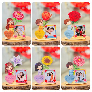 🌷 [GIÁ XƯỞNG] [VOUCHER EXTRA 10%] Thiệp Hoa Gỗ Tô Màu Kèm Khung Ảnh 8/3 – Quà Tặng Mẹ Ý Nghĩa 💝