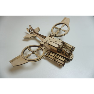HDLaser Mô Hình Máy Bay Gỗ DIY Lắp Ghép 3D – Puzzle Gỗ Trang Trí Bàn Làm Việc HDF007(34x30x8cm)