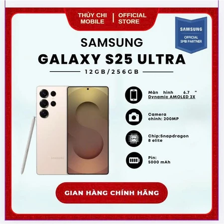 [Kích 15/05]Điện thoại Samsung Galaxy S25 Ultra 5G 12GB/256GB - Hàng Chính Hãng Samsung Việt Nam