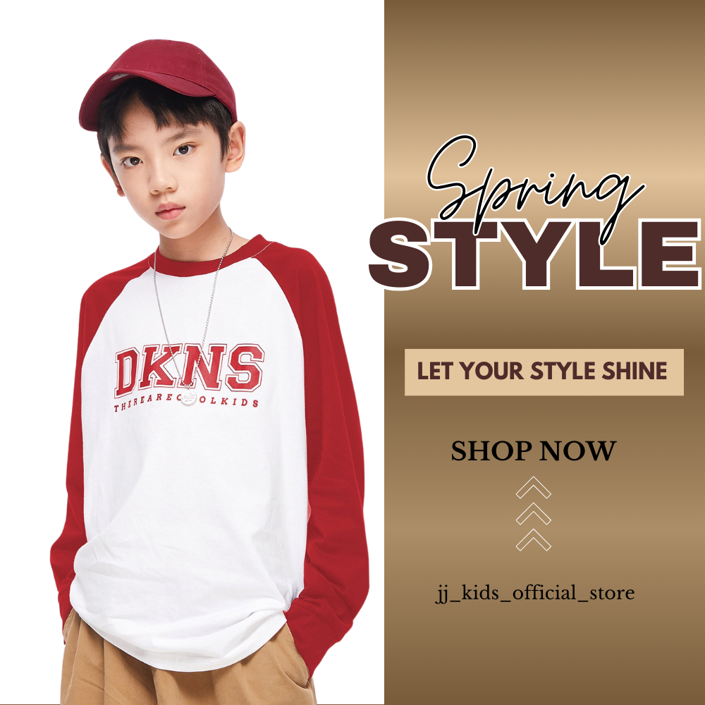 Áo Thun Dài Tay Xuân Thu Cho Bé Trai, Bé Gái In Hình Năng Động, Cổ Tròn | JJ Kids Fashion