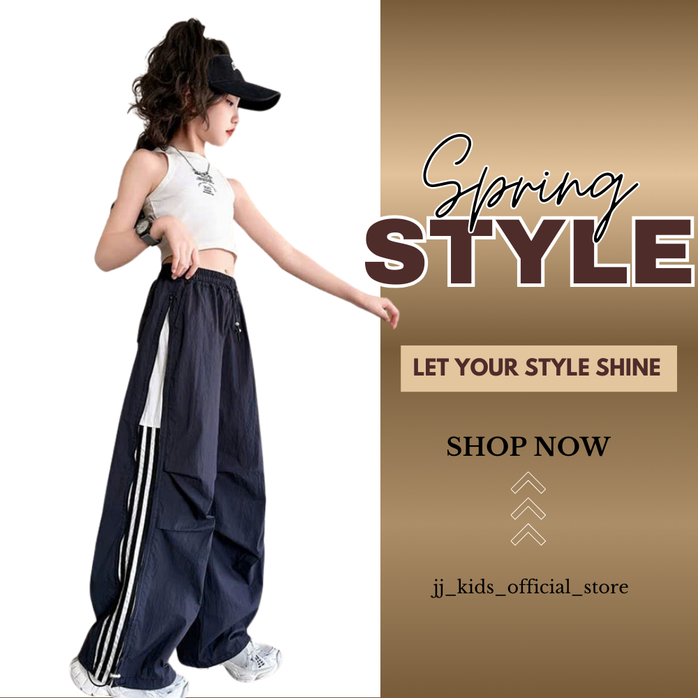 Quần ống rộng Phong Cách hip hop Đường Phố Cho Bé Trai, Bé Gái B741 | JJ Kids Fashion