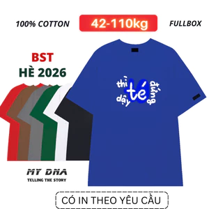 Áo thun phông hè 2026 có bigsize 110kg đồng phục nhóm lớp công ty cặp đôi nam nữ unisex form rộng 100% cotton rẻ MY DNA