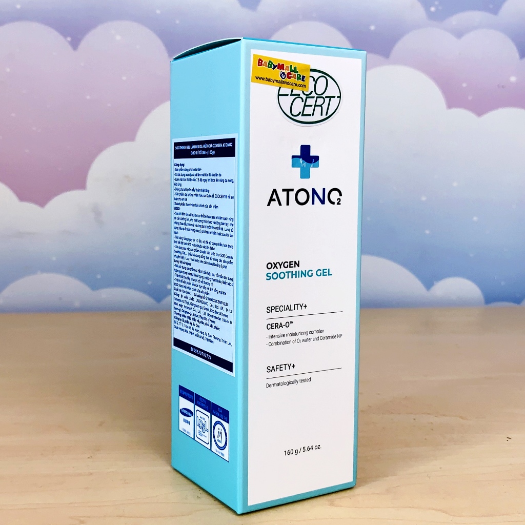 Gel Dịu Da Soothing Atono2 Oxygen 160g CERA-O2 Dưỡng Ẩm Mát Da Cho Bé | Babymall & Care