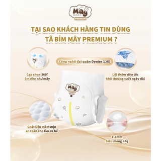 ( Qùa mới )Combo 5 Bịch Bỉm Mây Premium Siêu Mỏng, Chống Hăm, Thấm Hút Tốt (S, M, L, XL, XXL)