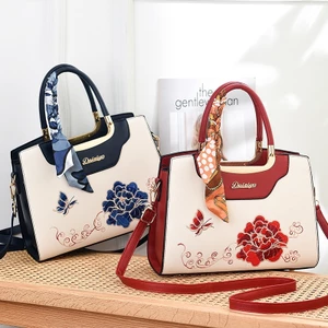 Túi Xách Nữ Công Sở Da PU Thêu Hoa Sang Trọng Cầm Tay Thời Trang Mun Store TEU35