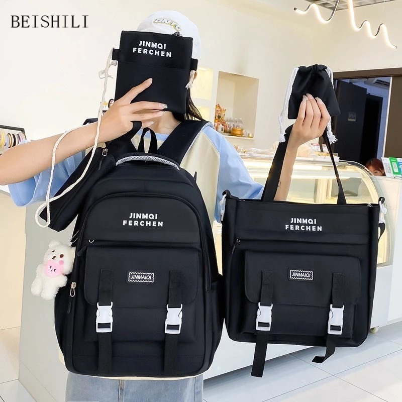 [Peinn] Set balo 4 món đi học giá rẻ Perchen CB10 vừa A4