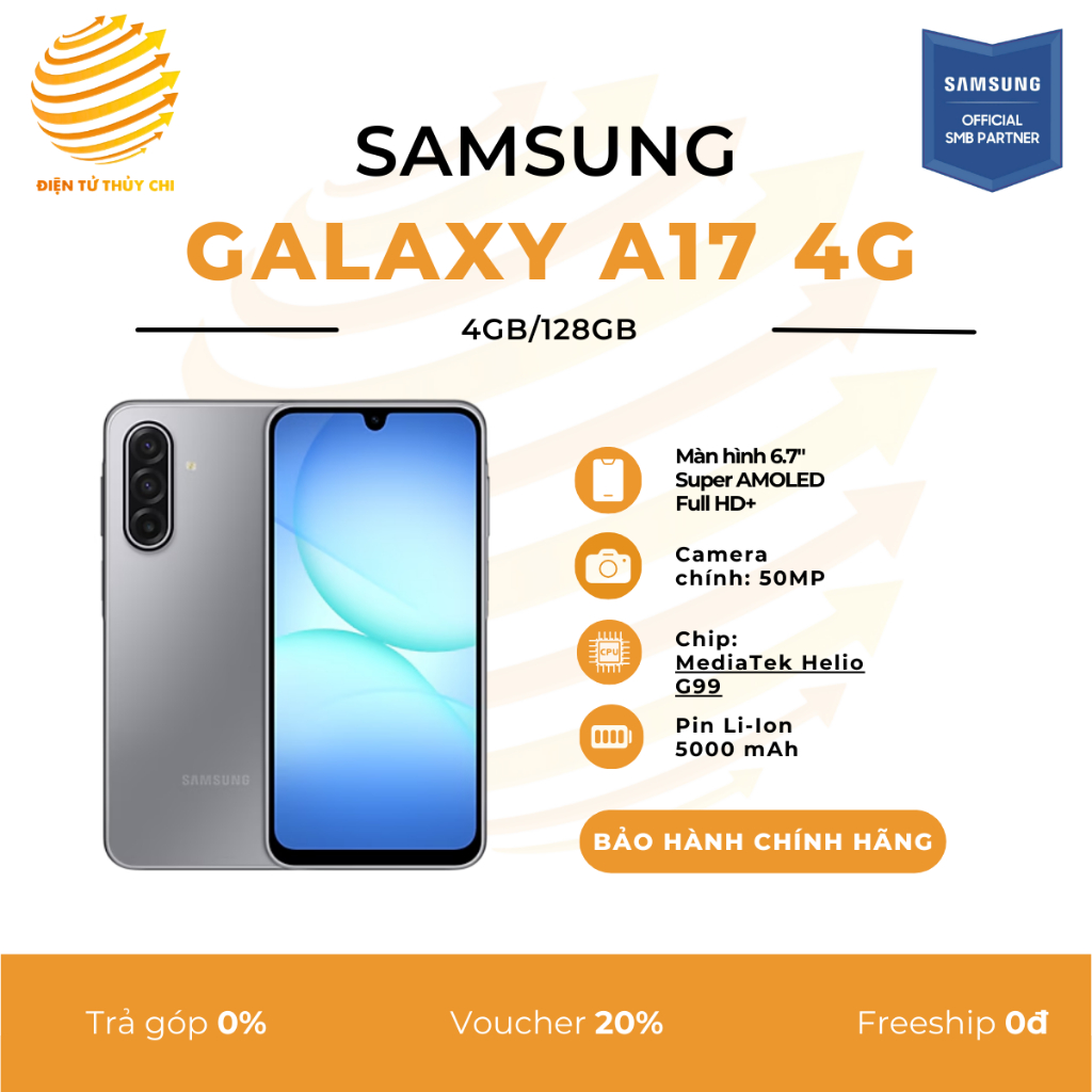 Điện thoại Samsung Galaxy A17 4G 4GB/128GB – Hàng Chính Hãng Samsung Việt Nam