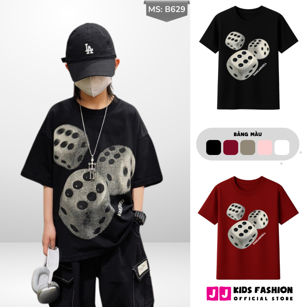 Áo Thun Ngắn Tay Mùa Hè Cho Bé Trai, Bé Gái In Hình Năng Động, Cổ Tròn | JJ Kids Fashion
