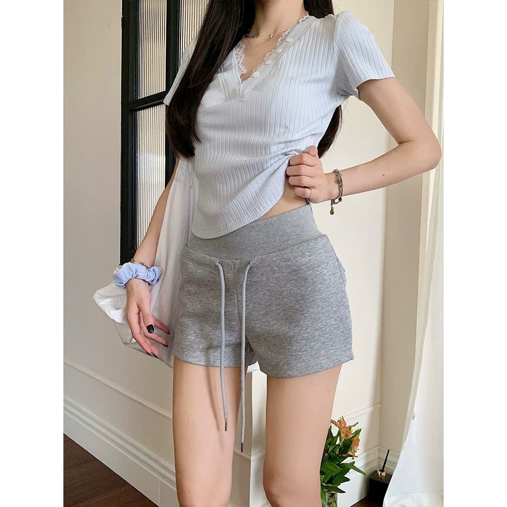 Quần Short Nữ Nỉ 2 Da Cạp Cao Tôn V3 Hack Dáng Form Cực Xinh m32