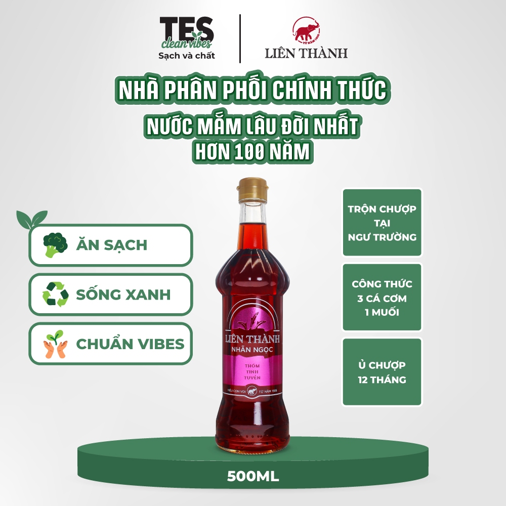 [ƯU ĐÃI] Combo 5 nước mắm Liên Thành Nhãn Ngọc 40 độ đạm 500ml + tặng 1 chai cùng loại