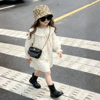Váy Thu Đông Bé Gái, Váy Dài Tay Cho Bé Gái Thiết Kế Cổ Bèo Dáng Suông  Chất Liệu Cotton Mềm Mại