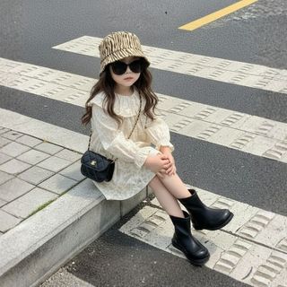 Váy Thu Đông Bé Gái, Váy Dài Tay Cho Bé Gái Thiết Kế Cổ Bèo Dáng Suông  Chất Liệu Cotton Mềm Mại