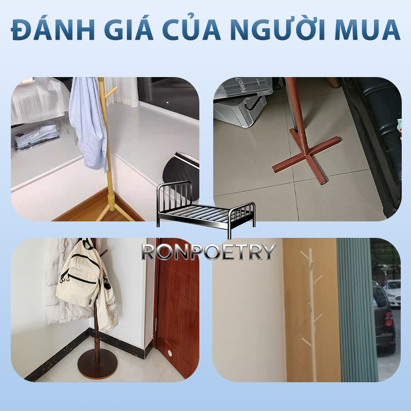 Giá treo quần áo gỗ tự nhiên thông minh cây móc áo đứng đa năng tiết kiệm không gian phòng ngủ