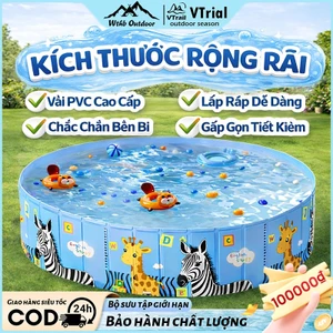 Bể bơi không cần bơm hơi Phiên bản mới nhất 2026 Gấp gọn, chống thấm nhiều size An Toàn Cho Trẻ Nhỏ