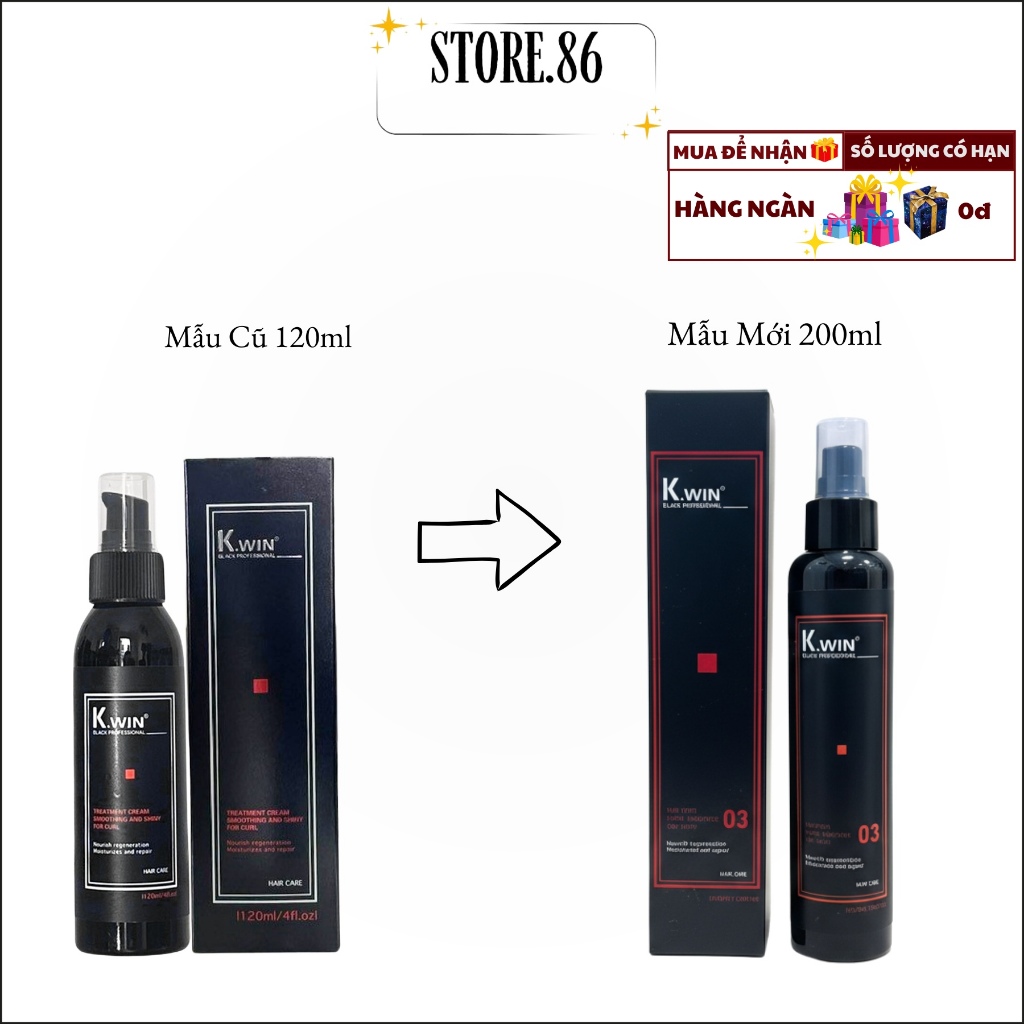 Tinh Dầu Khô K.Win Black Professional 200ml | Dưỡng Tóc Mềm Mượt & Hỗ Trợ Tóc Xoăn Vào Nếp