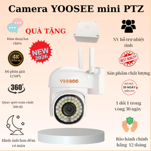 Camera Yoosee PTZ 2026 -Camera ngoài trời mẫu siêu mini, 36 led ,xoay 360 độ,chống nước,xem đêm có màu mã