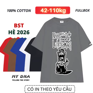 Áo thun phông hè 2026 có bigsize 110kg local đồng phục nhóm lớp cặp đôi nam nữ unisex form rộng cotton MYDNA attitude