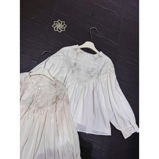 Áo Sơ Mi Nữ Thô ren babydoll Thêu Hoa Vintage Tay Dài Form Rộng – Sơ Mi Thô Nữ Phong Cách Hàn Quốc