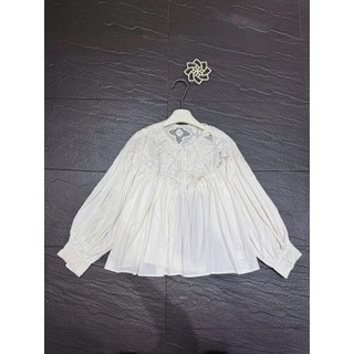 Áo Sơ Mi Nữ Thô ren babydoll Thêu Hoa Vintage Tay Dài Form Rộng – Sơ Mi Thô Nữ Phong Cách Hàn Quốc