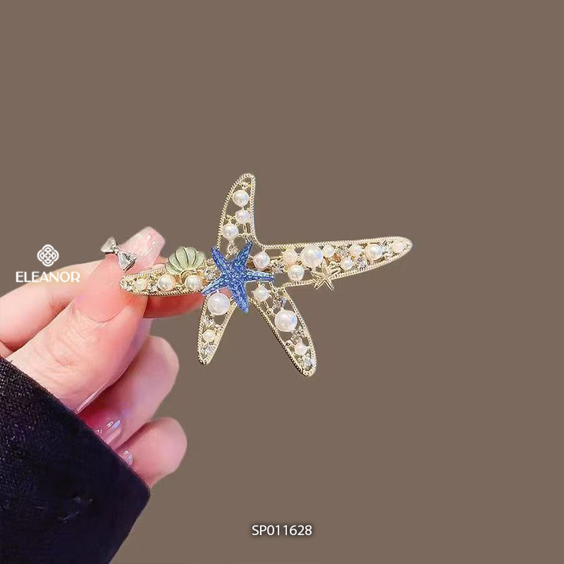 Kẹp tóc nữ Eleanor Accessories sao biển vỏ sò đính đá phụ kiện tóc kẹp tóc nữ sang chảnh 11628