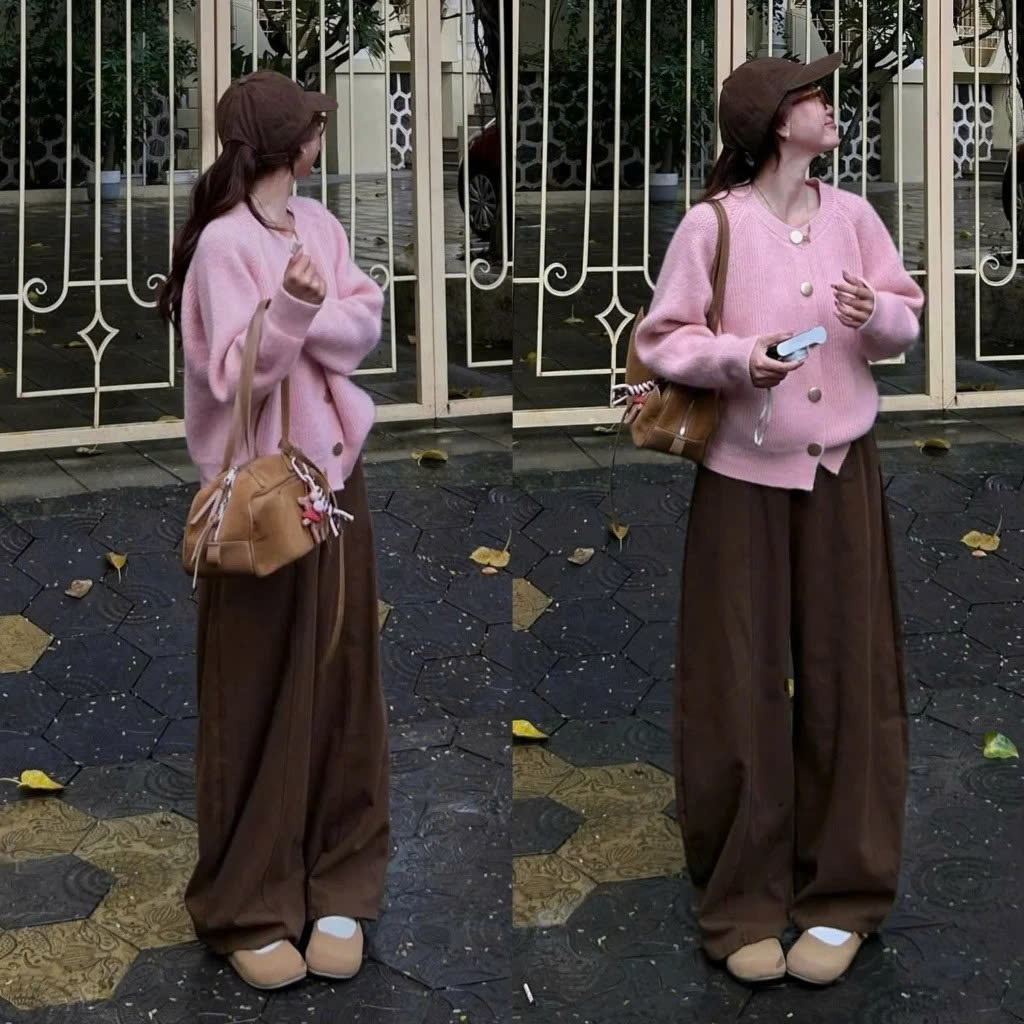 Quần Ống Rộng Kaki Dáng Thụng Harem Nhật Bản Hàng Đẹp Tôn Dáng Che Khuyết Điểm Tốt