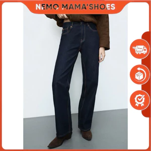 STRADIVARIUS QUẦN JEAN ỐNG SUÔNG XANH ĐẬM (260206018)