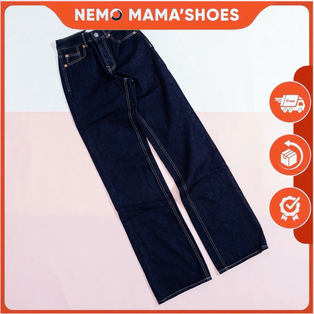 STRADIVARIUS QUẦN JEAN ỐNG SUÔNG XANH ĐẬM (260206018)