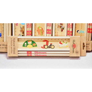bộ BÚT CHÌ + THƯỚC KẺ GỖ _ PHONG CẢNH VIỆT NAM