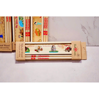 bộ BÚT CHÌ + THƯỚC KẺ GỖ _ PHONG CẢNH VIỆT NAM