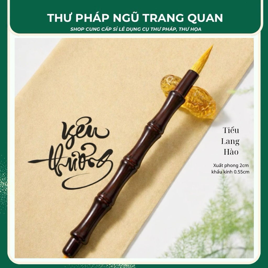 Bút lông  tiểu lang hào viết chữ chữ thư pháp xuất phong 2cm, khẩu kính 0.55cm