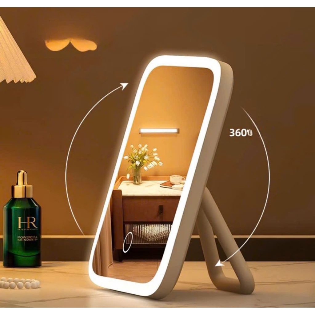 gương để bàn tích hợp đèn led bộ sạc usb