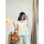 Áo sơ mi Babydoll Hari Chất Thô Boil Cổ Sen Tay Bồng Ulzzang 419 P3K6