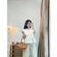 Áo sơ mi Babydoll Hari Chất Thô Boil Cổ Sen Tay Bồng Ulzzang 419 P3K6