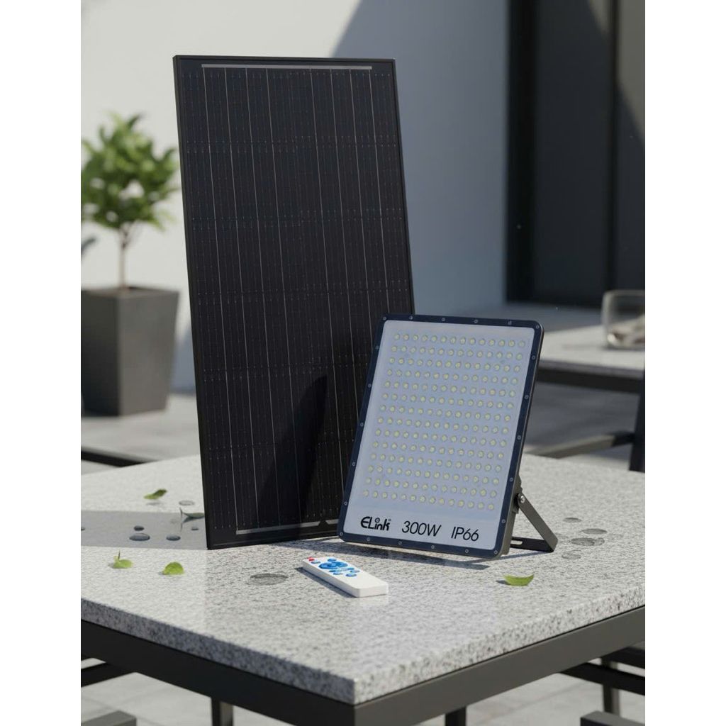 Đèn năng lượng mặt trời mắt ngọc chống lóa cao cấp.Hãng Elink 100W,200W,300W, vỏ nhôm led