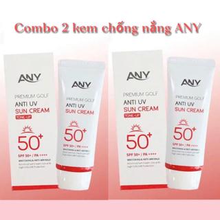 Combo 2 tuýp Kem Chống Nắng Any Hàn Quốc 60ml Premium Golf Anti UV SPF 50+ ( Nâng tông, trắng da, không bết)