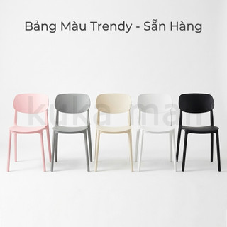 Ghế nhựa tựa lưng Bắc Âu, nhiều màu, phù hợp sân vườn & nhiều không gian trong nhà