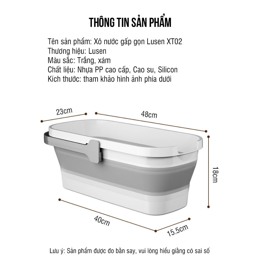 Chậu Nước Gấp Gọn Silicon Tiện Lợi, Xô Nước Gấp Gọn Đa Năng