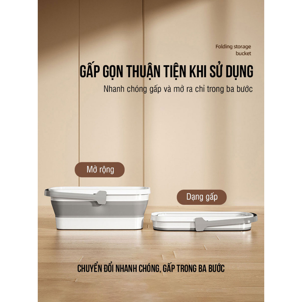 Chậu Nước Gấp Gọn Silicon Tiện Lợi, Xô Nước Gấp Gọn Đa Năng