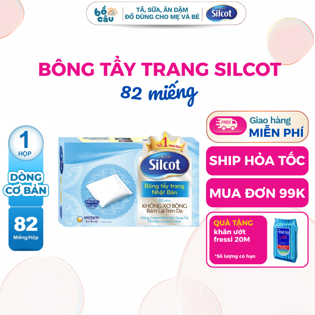 Bông tẩy trang (bông trang điểm) Silcot 82 miếng/hộp | Shopee Việt Nam