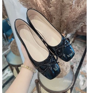 { MỞ BÁN }Giày búp bê lolita nữ đế bệt chất da bóng gắn Nơ thời trang mẫu mới hottren QC425
