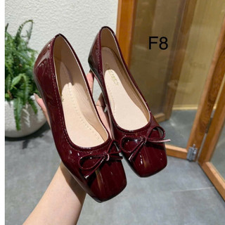 { MỞ BÁN }Giày búp bê lolita nữ đế bệt chất da bóng gắn Nơ thời trang mẫu mới hottren QC425