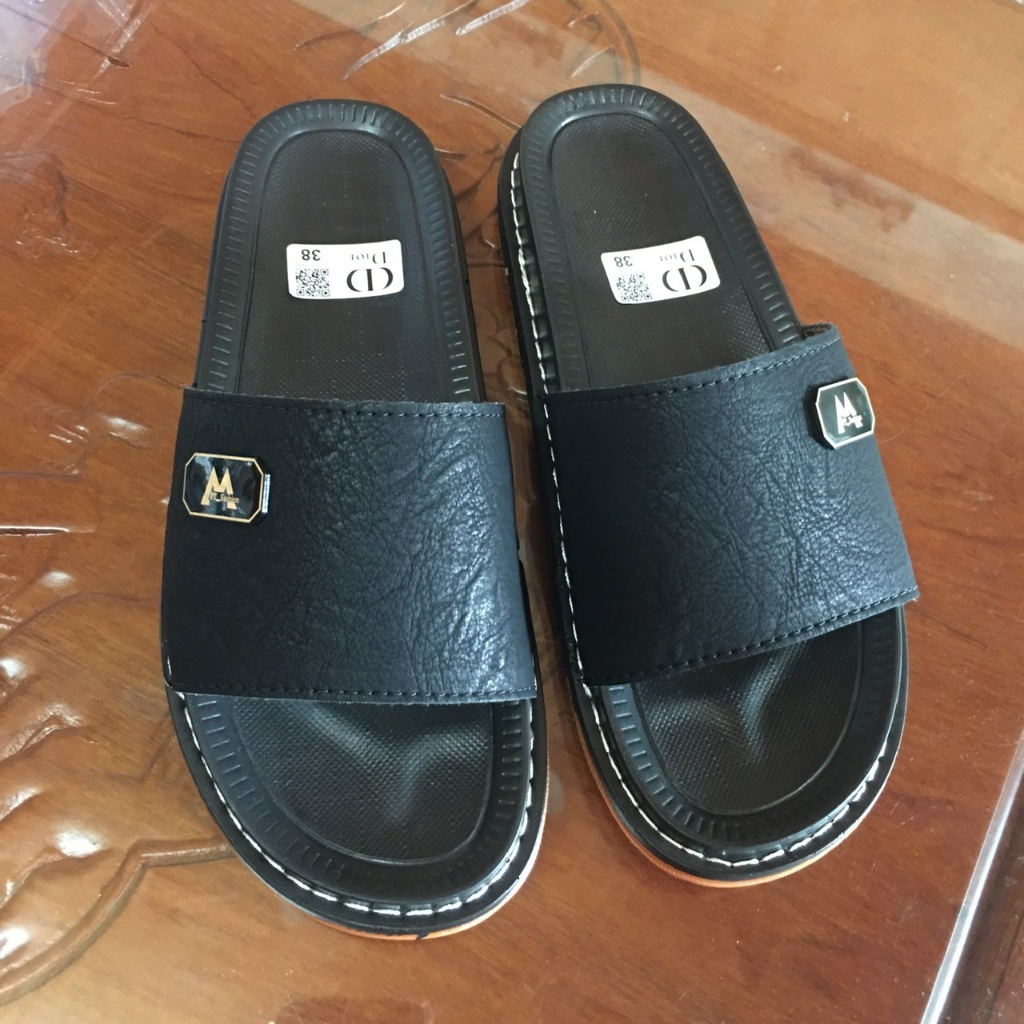 Dép Nam Da Quai Ngang Cao Cấp, Khâu Chỉ Bền Đẹp, Dép Nam Chống Trơn Êm Chân, Mẫu Mới Size 37-44